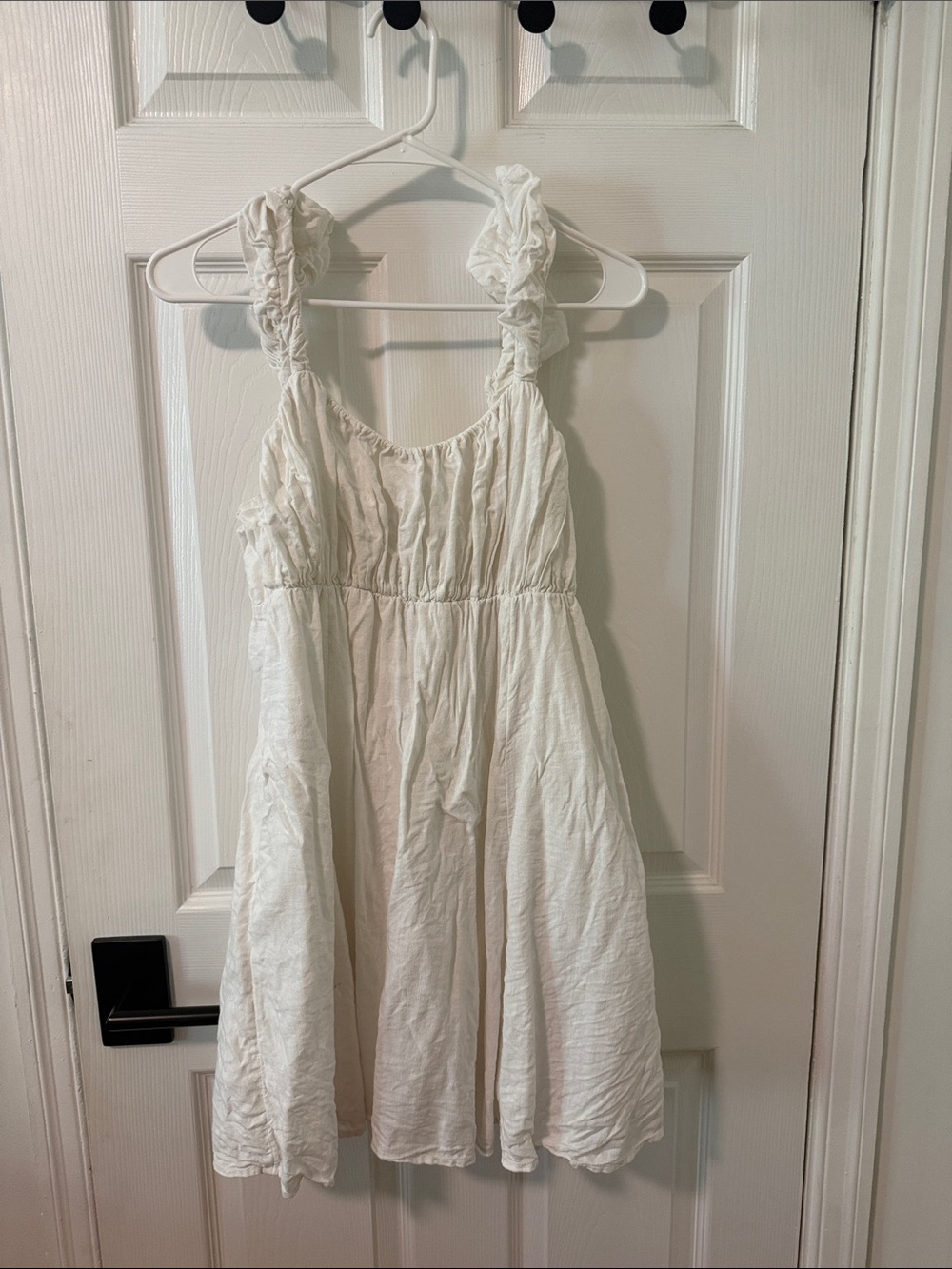 A&F White Linen Ruffled Strap Sundress